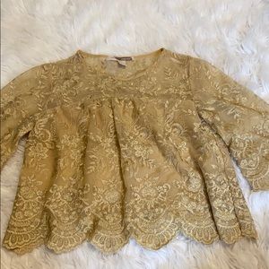Gold Lace Top